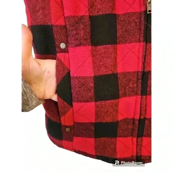 Maurices Buffalo Plaid Fall Winter Size Medium NWT  Vest - Picture 4 of 6